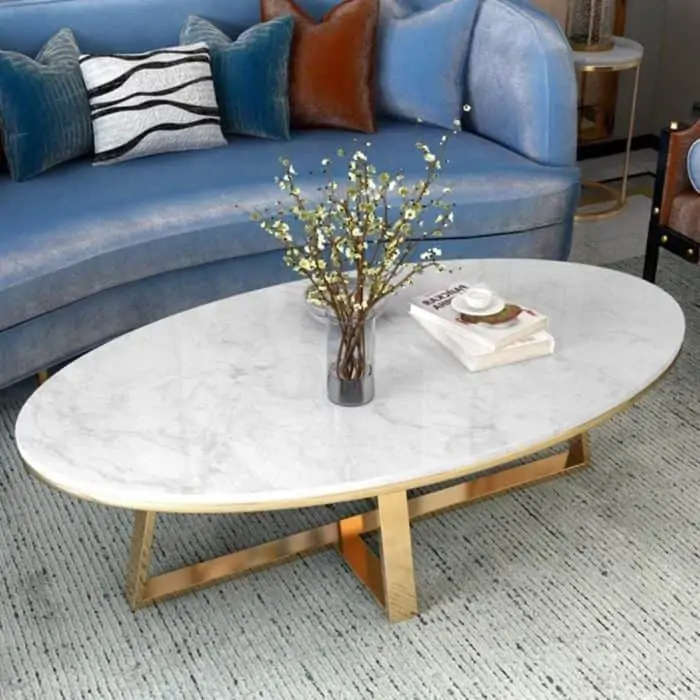 Table basse en marbre ovale JULIE – Image 2