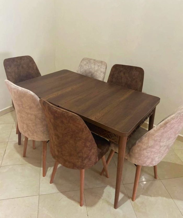 Table à manger-extensible-marron-170cm