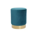 Pouf cylindrique bleu eau