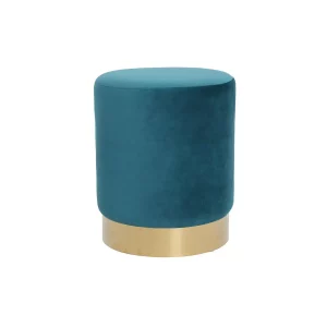 Pouf cylindrique bleu eau