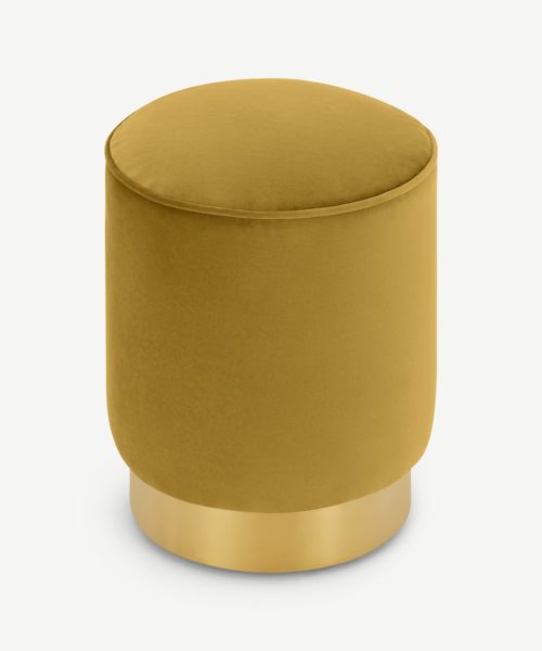 Pouf cylindrique velours motard