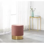 Pouf cylindrique velours peachy