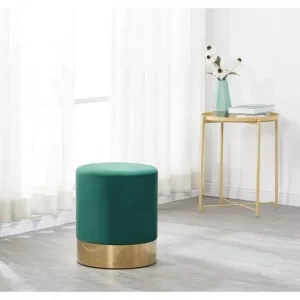 Pouf cylindrique velours green