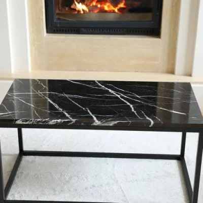 Table basse-marbre noir 100cm