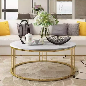 Table basse ronde-marbre-80cm