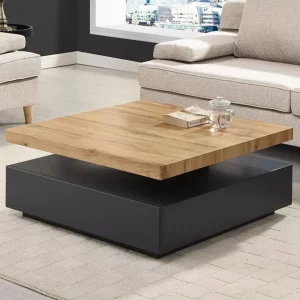 Table basse Noir-chêne-100cm