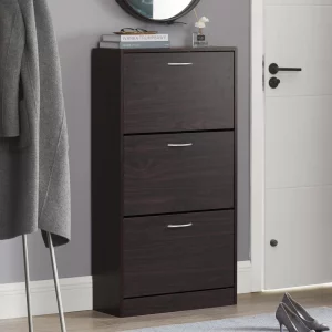Meuble à chaussures 3 portes 110cm Noir