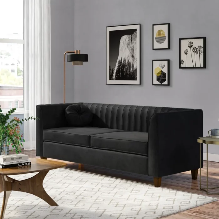 Canapé CELY Noir-205cm-CC002