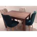 Salle à manger 4 chaises royales beige vert-SMR01
