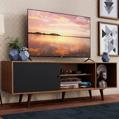 Meuble TV élégant 160cm noir chêne - MNC07