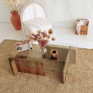 Table verre rectangulaire 100x60cm