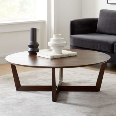 Table salon ronde-marron-90cm