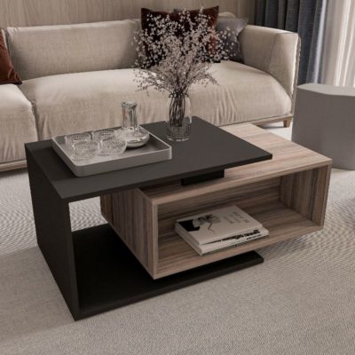 Table salon moderne-noir-100cm