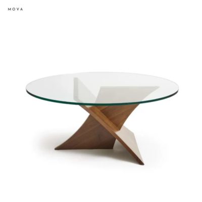 Table ronde en verre-90x45cm