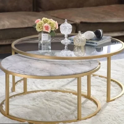 Table gigogne ronde-verre-70cm