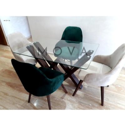 Table rectangulaire 120cm avec 4 chaises