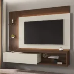 Meuble TV Mural en Marron blanc-MBM