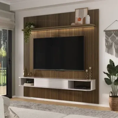 Meuble TV Mural en marron blanc-MMB