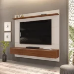 Meuble TV Mural Mirage Blanc Marron
