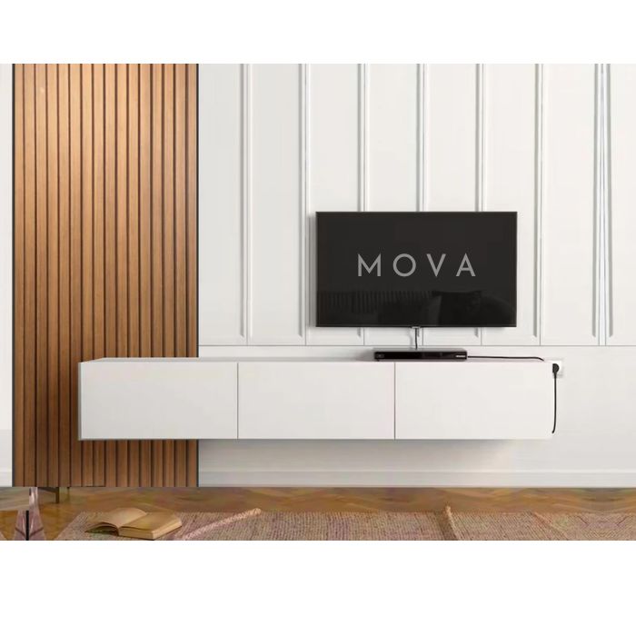 Meuble TV mural PARA 160cm noyer blanc - NP07 