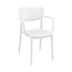 Chaise damla blanche pour cafés et restaurants
