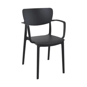 Chaise damla noir pour cafés et restaurants