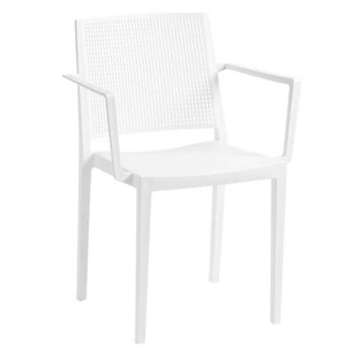 Chaise Grid blanc pour cafés et restaurants