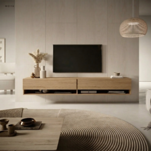 Meuble TV suspendu chêne 180cm