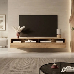 meuble tv suspendu chêne 160 cm