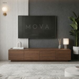 Meuble TV 160cm 4 portes marron - MTV4