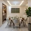 Table verre ronde 6 chaises ELY