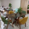 Table verre ovale 4 chaises Alpha