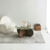 Table basse ronde verre 80cm
