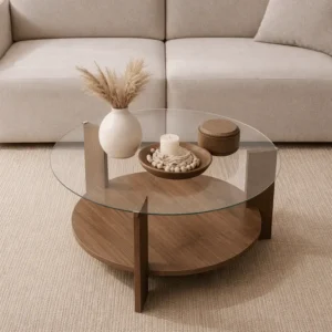 Table basse en verre 80cm