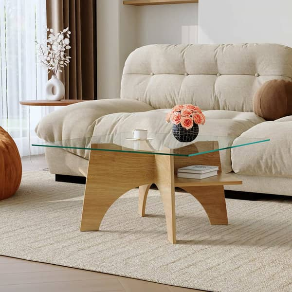 Table basse en verre 80cm