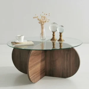 Table basse ronde verre 80cm