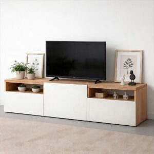 Meuble TV Blanc chêne